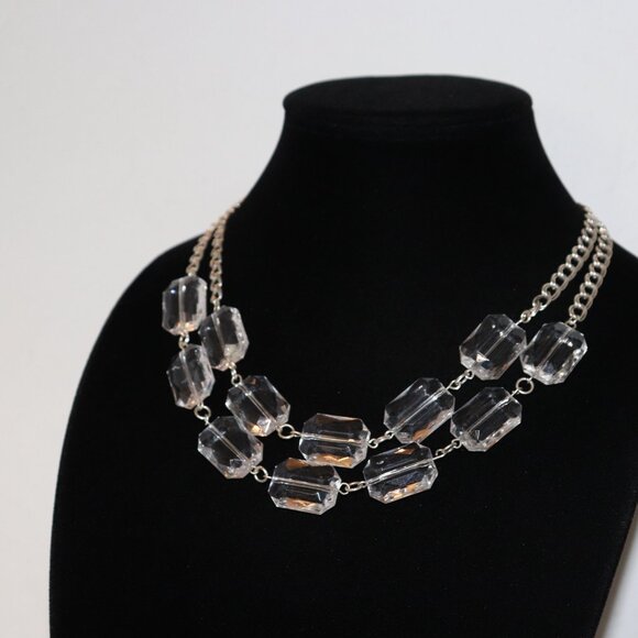 ❄️💎 Silver & Clear Beaded Statement Necklace · 17–20" Adjustable · NWT Macy’s - Picture 6 of 7